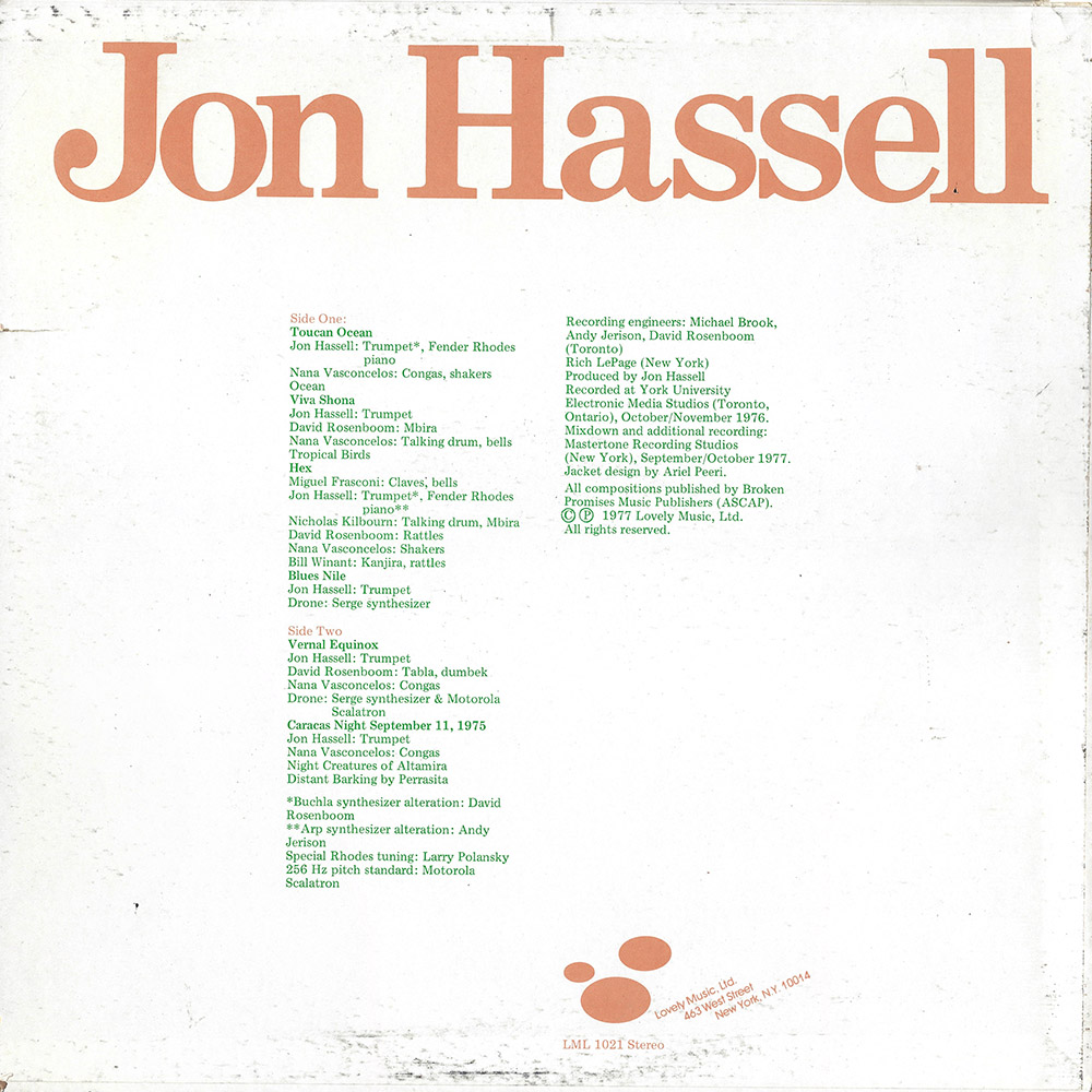 Jon Hassell – Vernal Equinox | In Sheeps Clothing