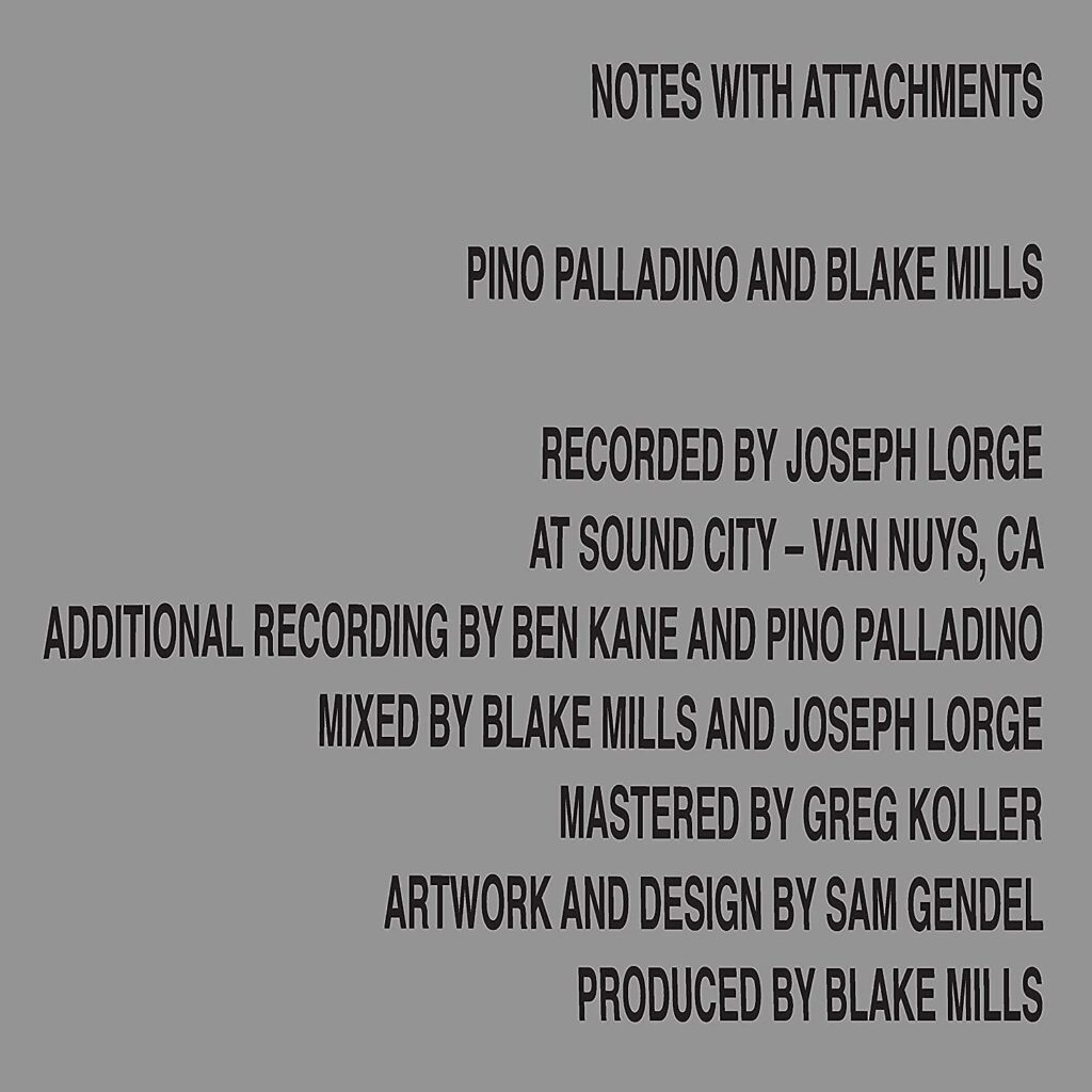 Pino Palladino, Blake Mills – Notes with Attachments album cover