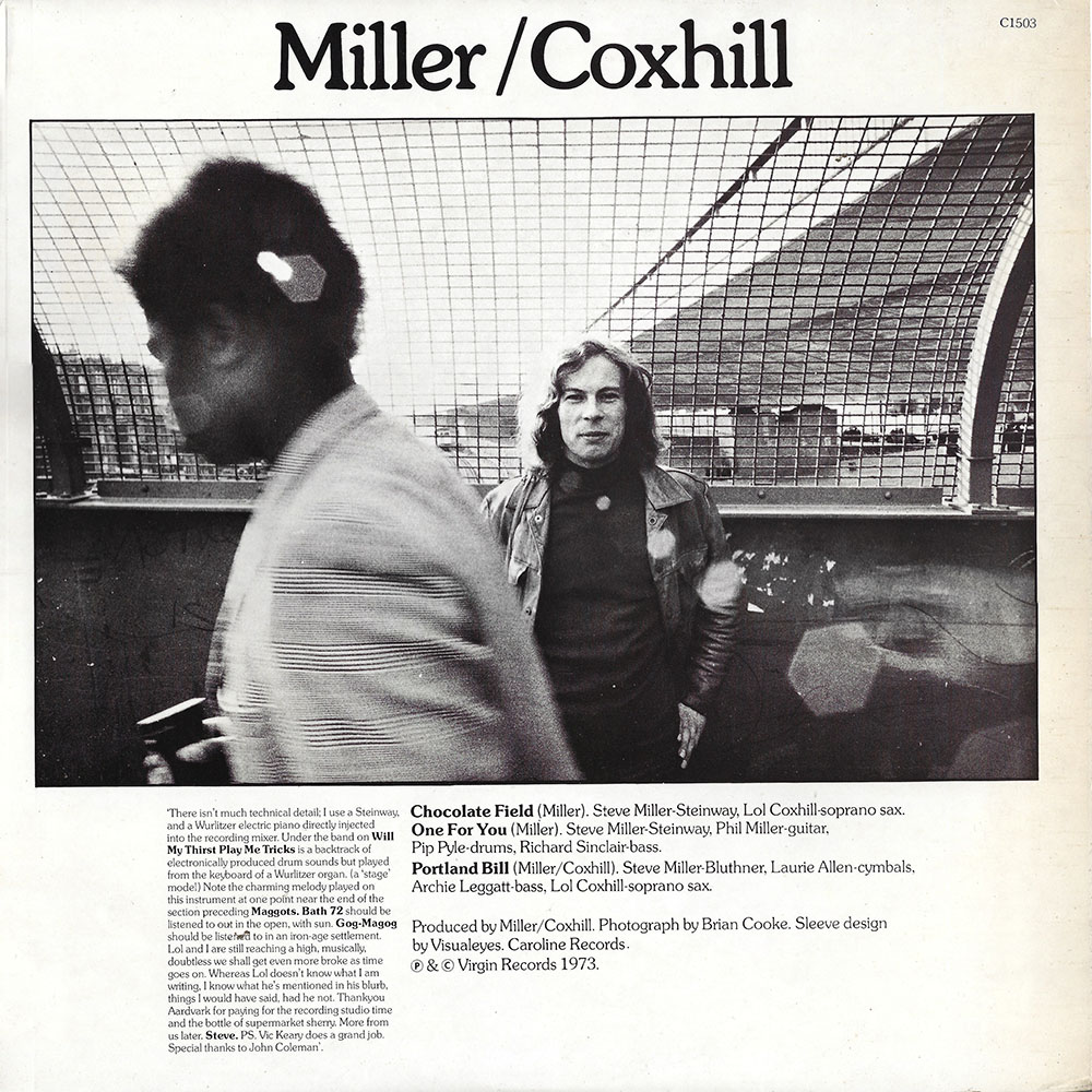 Lol Coxhill & Steve Miller – Coxhill / Miller / Miller / Coxhill album cover