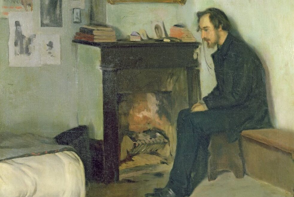 Erik Satie painted by Santiago Rusiol.